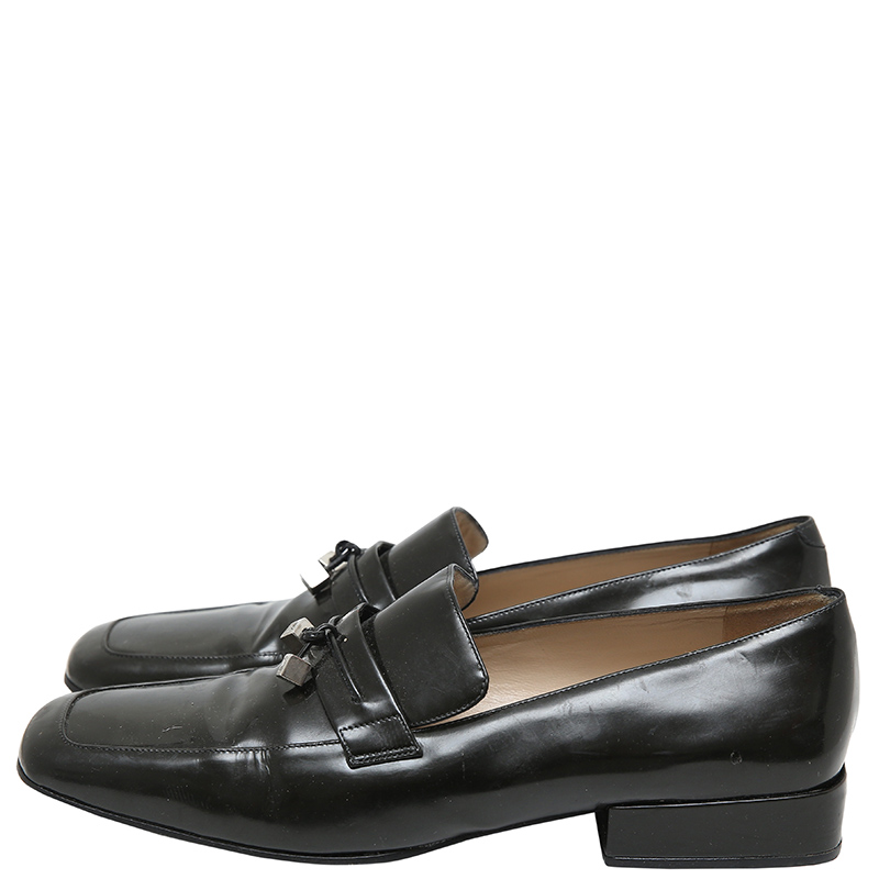 

Louis Vuitton Black Leather Loafers Size