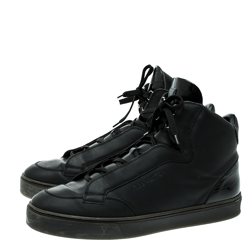Louis Vuitton Black Leather Speaker High Top Sneakers Size 43 Louis Vuitton
