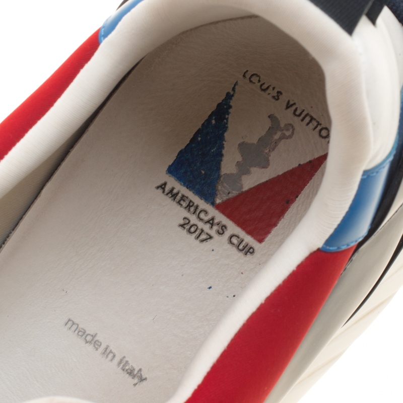 LOUIS VUITTON Neoprene America's Cup Reggata Sneakers 11 Red Blue White  272181