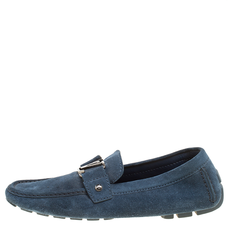 

Louis Vuitton Blue Suede Monte Carlo Loafers Size