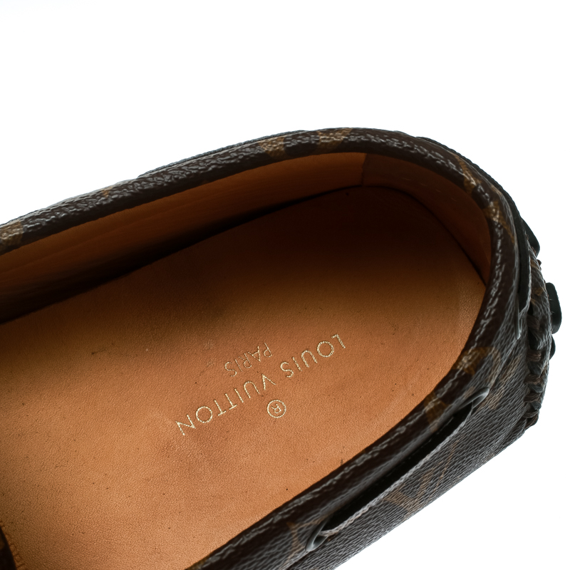 Louis Vuitton Brown/Beige Monogram Canvas Arizona Slip On Loafers Size 43.5 Louis  Vuitton