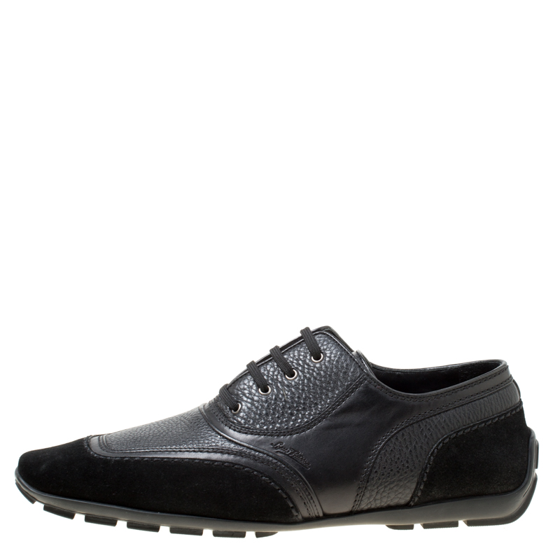 

Louis Vuitton Black Leather and Suede Lace Up Sneakers Size