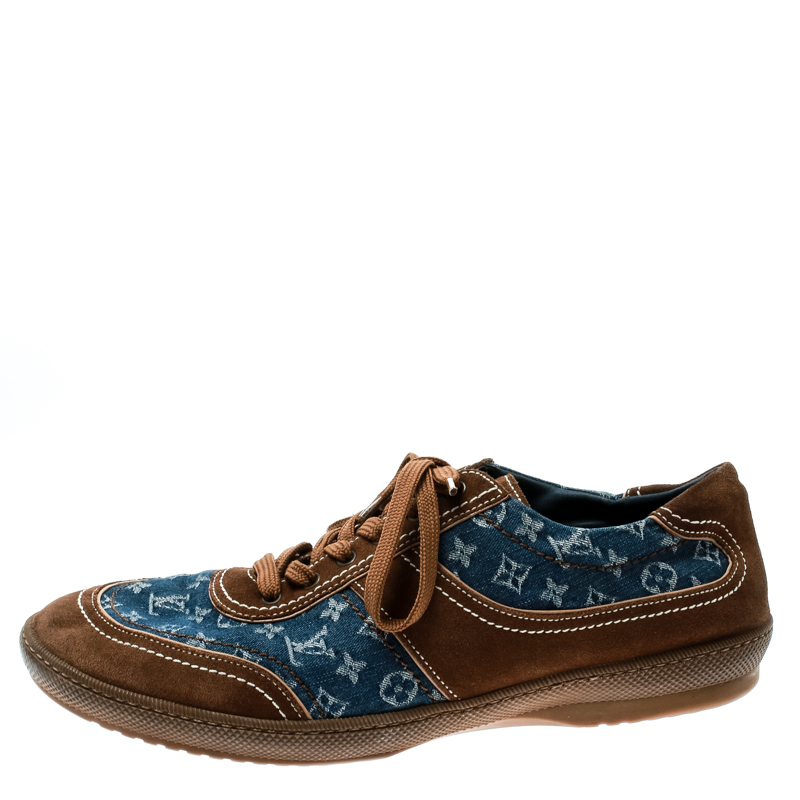 

Louis Vuitton Monogram Denim And Suede Sneakers Size, Brown