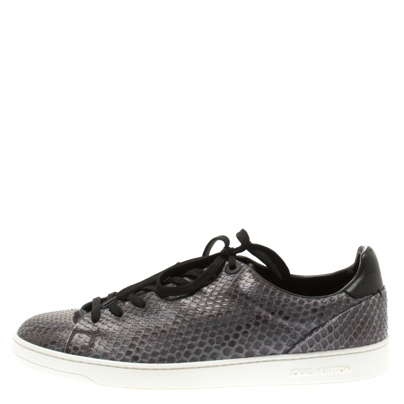 

Louis Vuitton Grey Python Leather Front Row Lace Up Sneakers Size