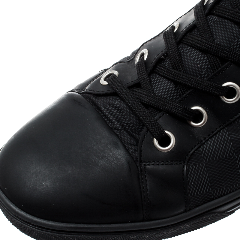 Louis Vuitton Graphite Fabric And Suede Trim Zip Up High Top