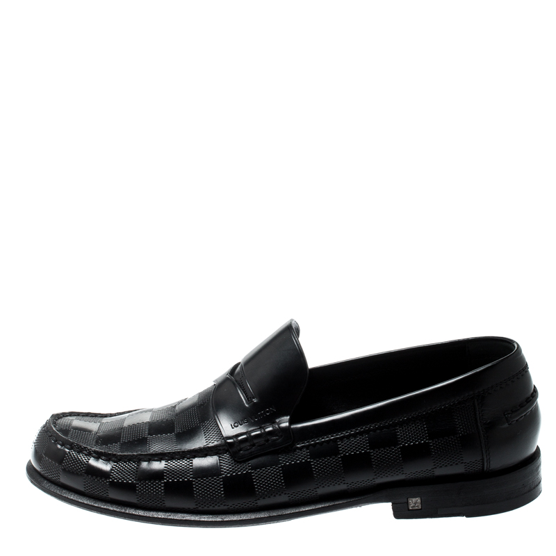 

Louis Vuitton Black Damier Infini Embossed Outline Loafers Size