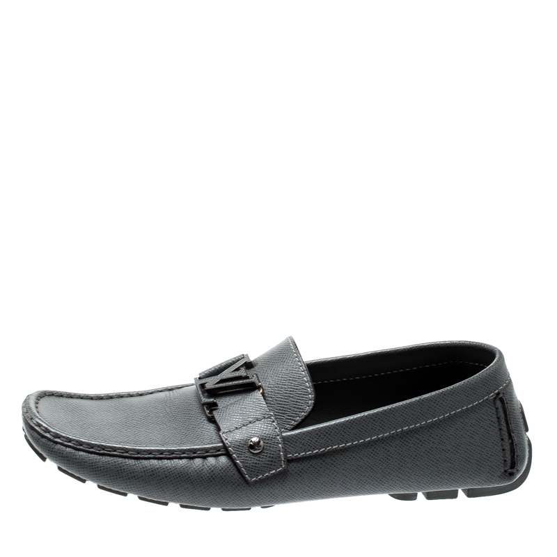 

Louis Vuitton Grey Leather Monte Carlo Loafers Size
