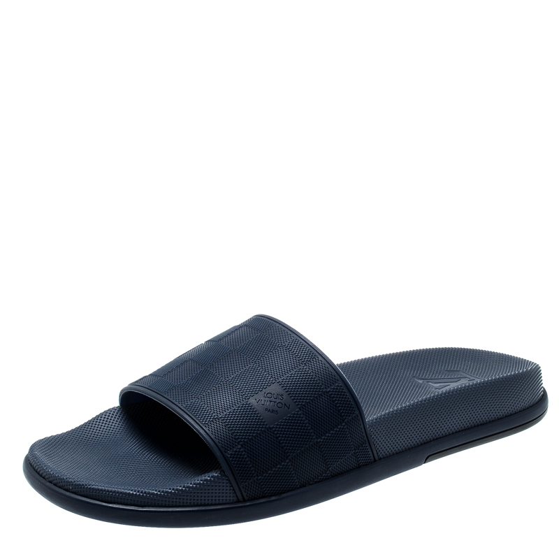 Louis Vuitton x Supreme Logo Waterfront Mules Men\'s Slipper Sandals 2018  in 2023
