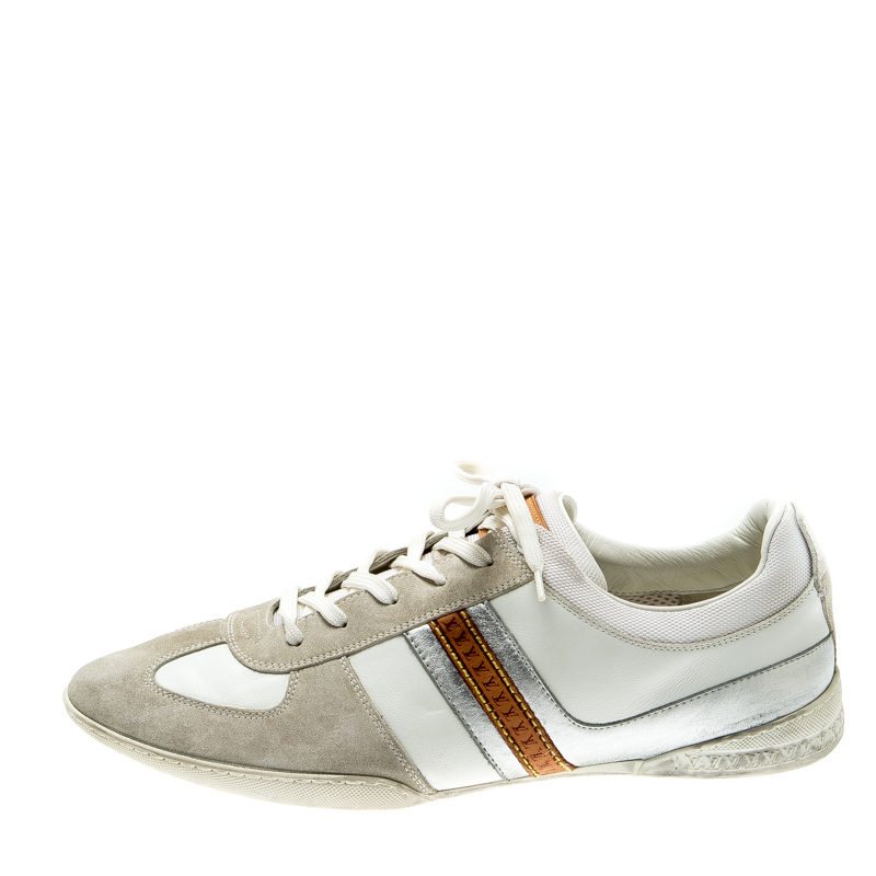 

Louis Vuitton Tricolor Leather And Suede Lace Up Sneakers Size, White