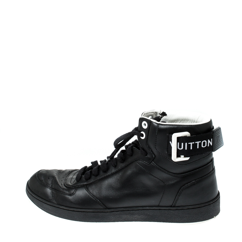 

Louis Vuitton Black Leather High Top Sneakers Size