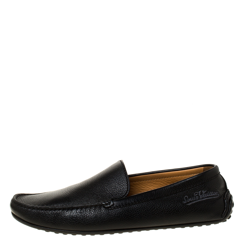 

Louis Vuitton Black Leather Slip On Loafers Size