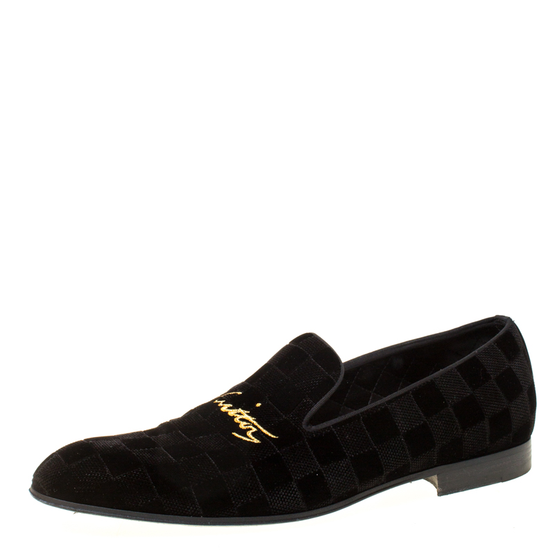 Louis Vuitton Black Damier Velvet Slip On Loafers Size 42.5 Louis Vuitton | TLC