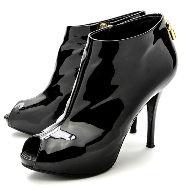 Louis Vuitton - Oh Really! Patent Leather Ankle Boots Noir 38,5