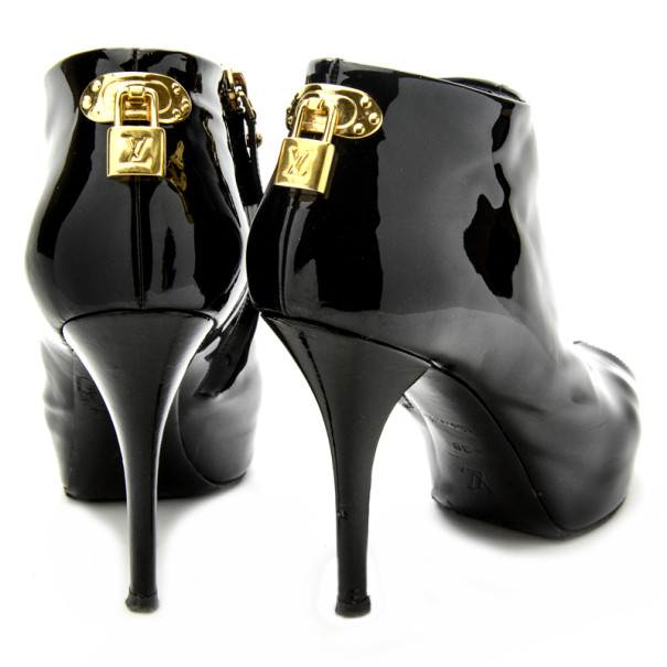 Louis Vuitton - Oh Really! Patent Leather Ankle Boots Noir 38,5