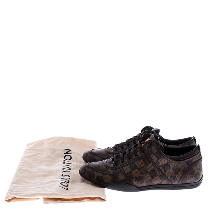 Louis Vuitton Damier Ebene Canvas And Brown Leather Lace Up High Top  Sneakers Size 40 Louis Vuitton | The Luxury Closet