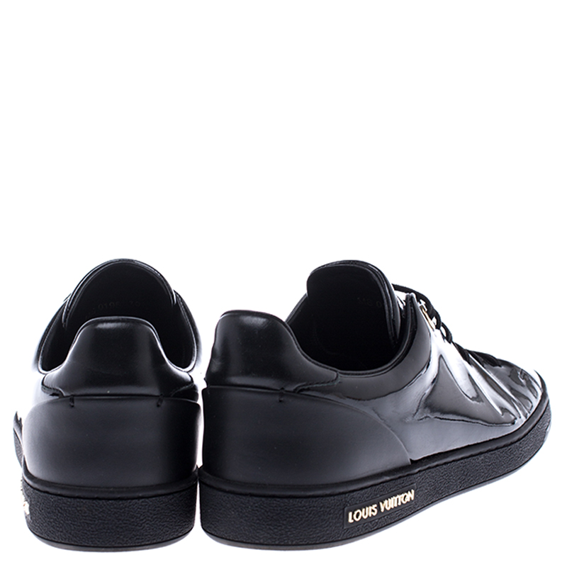 NEW LOUIS VUITTON FRONTROW SHOES 37.5 PATENT LEATHER SNEAKERS SNEAKERS  Black ref.1010546 - Joli Closet