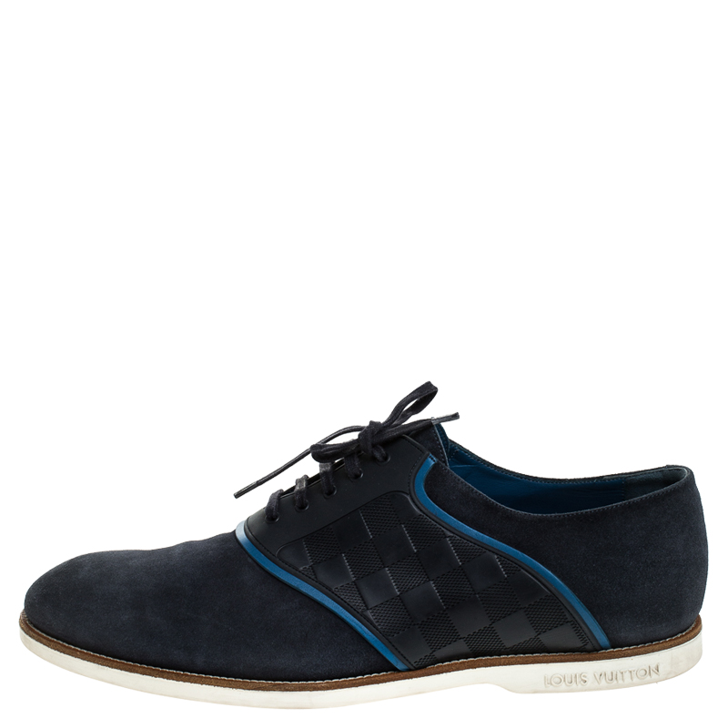 

Louis Vuitton Blue Suede And Damier Rubber Low Top Sneakers Size