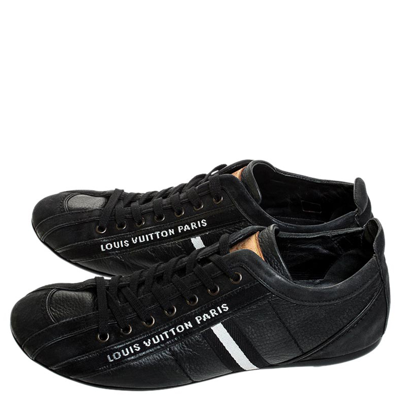 Louis Vuitton Black Nubuck And Leather Cosmos Low Top Sneakers