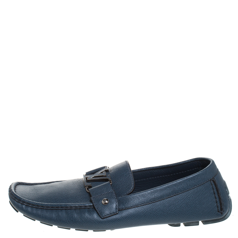 

Louis Vuitton Blue Leather Monte Carlo Loafers Size