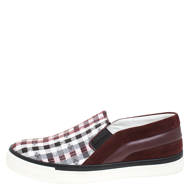 

Louis Vuitton Multicolor Checkered Monogram Fabric, Leather And Suede Twister Slip-on Sneakers Size