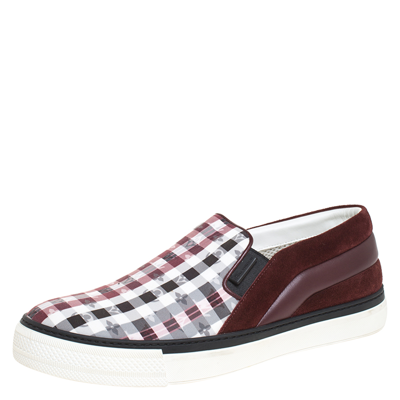 Louis Vuitton Multicolor Checkered Monogram Fabric, Leather And Suede Twister Slip-on Sneakers Size 41