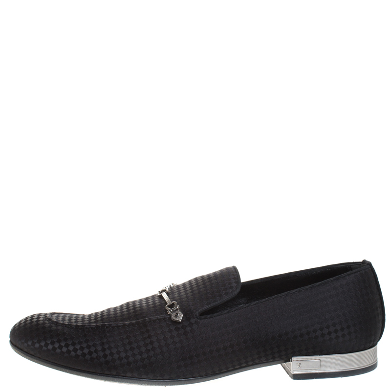 

Louis Vuitton Black Satin Bank Slip On Loafers Size