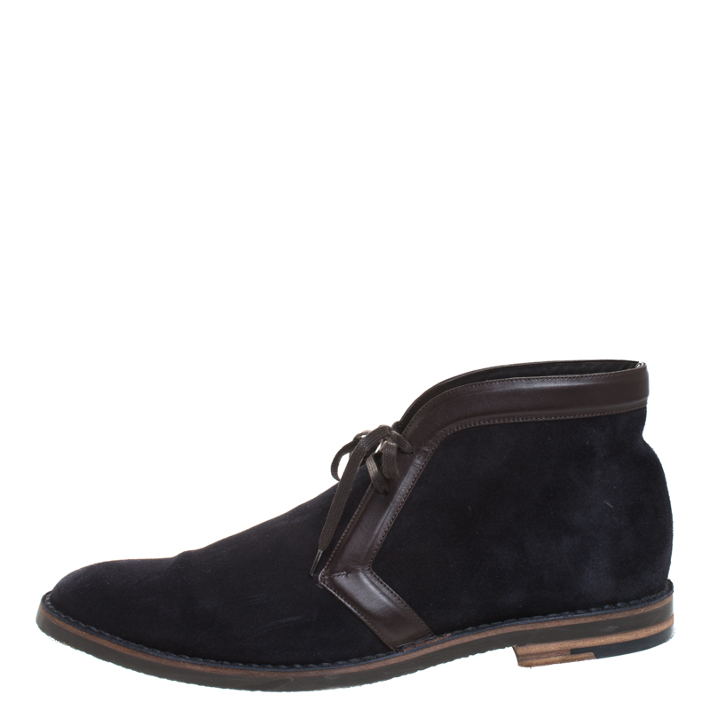 

Louis Vuitton Blue Suede And Tan Leather Trim Sneaker Boots Size