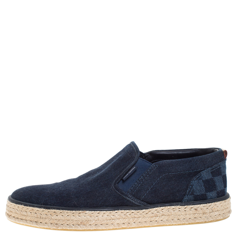 

Louis Vuitton Blue Denim Slip On Sneakers Size
