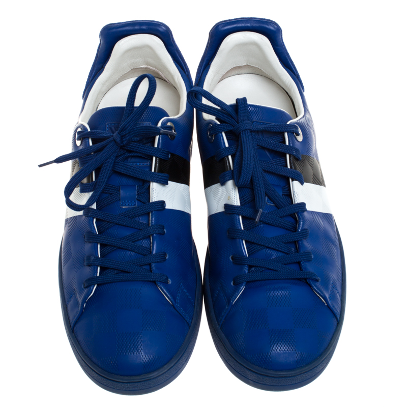 Louis Vuitton Blue Damier Infini Leather Frontrow Sneaker Size