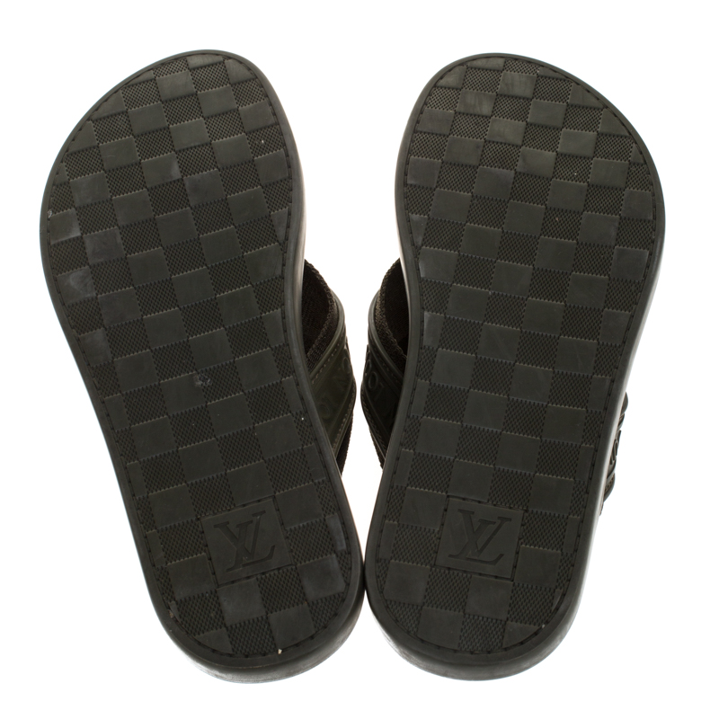 Buy Replica Louis Vuitton Black Rose Waterfront Mule Slide Sandals
