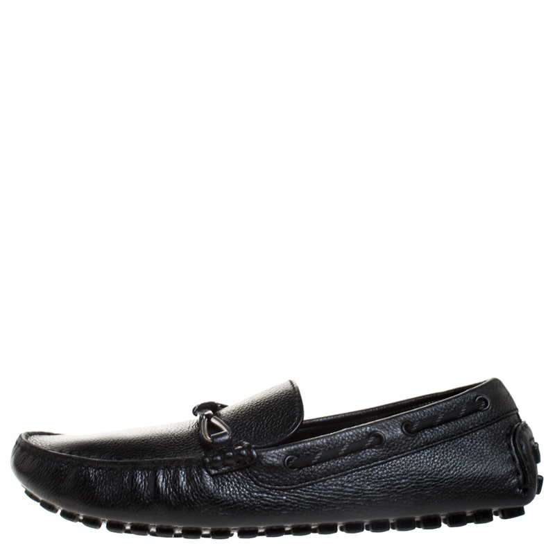 

Louis Vuitton Black Leather Slip On Loafer Size