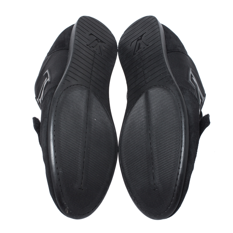 Louis Vuitton Black Canvas and Suede Logo Velcro Strap Sneakers Size 41.5 Louis Vuitton | TLC