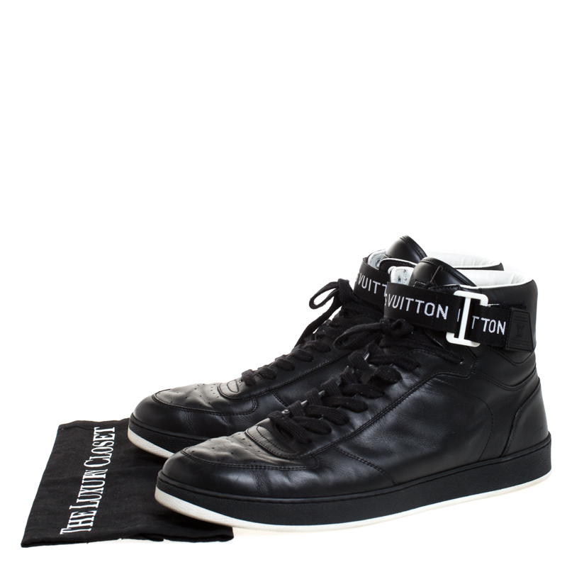 Rivoli leather high trainers Louis Vuitton Black size 9 UK in Leather -  31044352