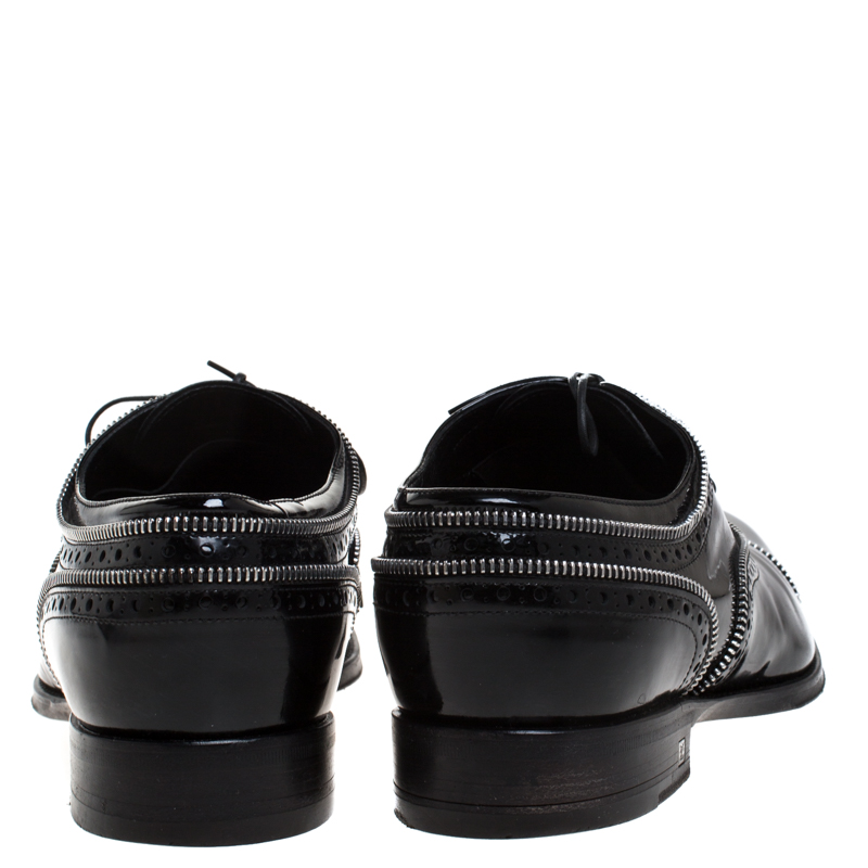 Louis Vuitton Black Patent Leather Lace Up Oxfords Size 41.5 Louis Vuitton