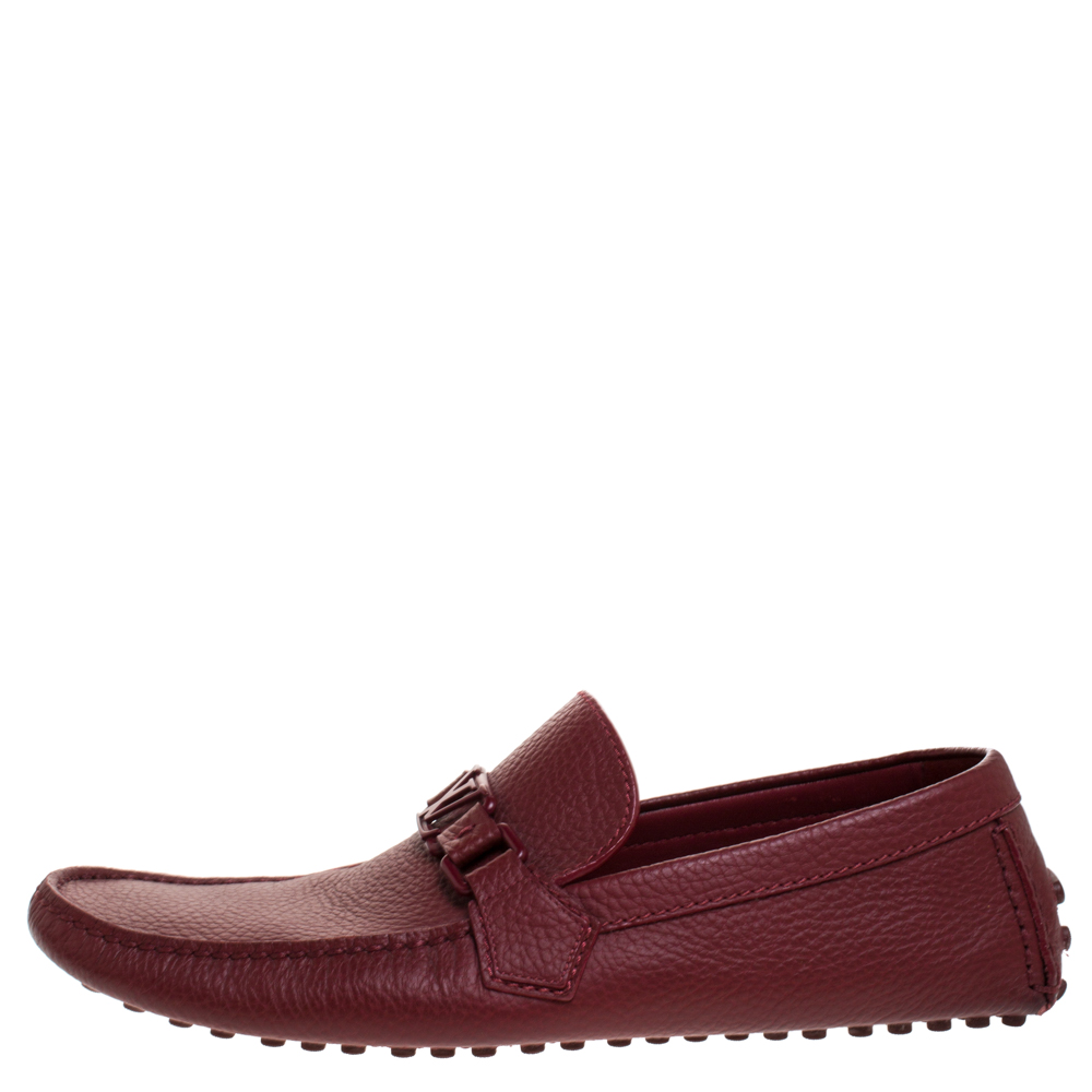 

Louis Vuitton Red Leather Hockenheim Slip On Loafers Size