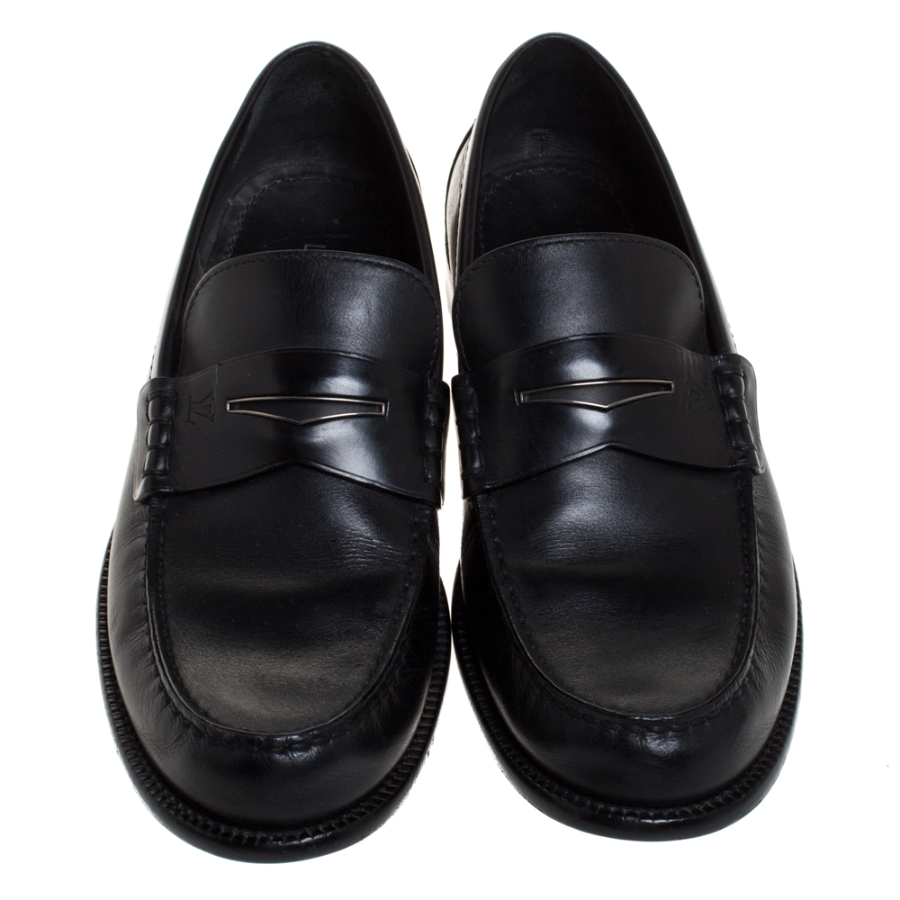 Louis Vuitton Black Leather Penny Loafers Size 41 Louis Vuitton | TLC