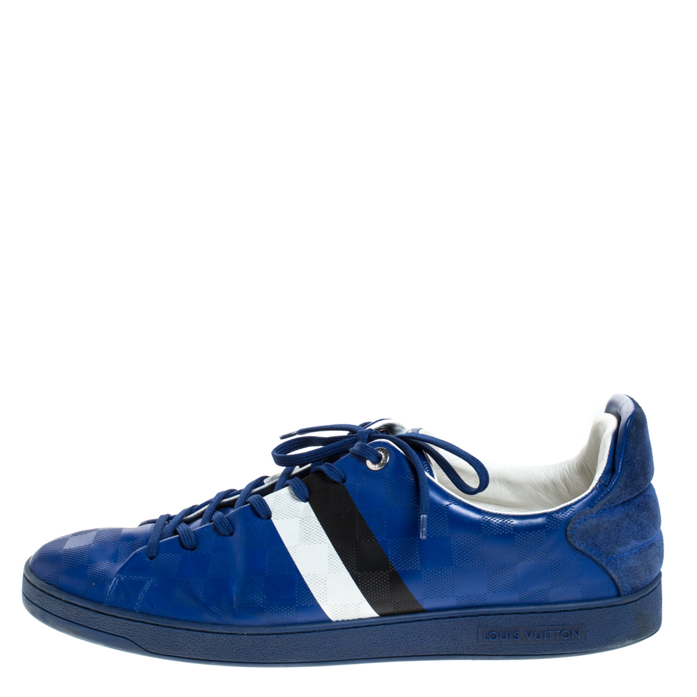 

Louis Vuitton Blue Damier Infini Leather Frontrow Sneakers Size