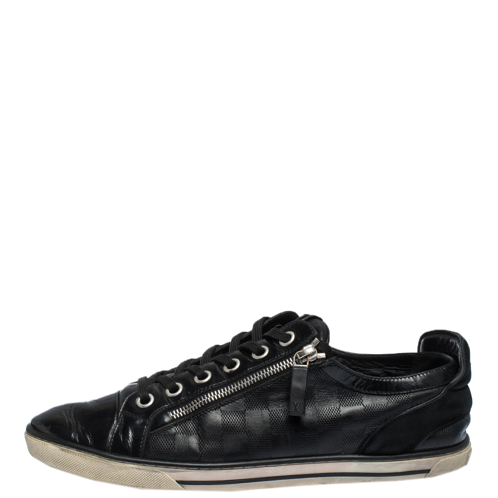 

Louis Vuitton Black Infini Leather and Suede Low Top Sneakers Size