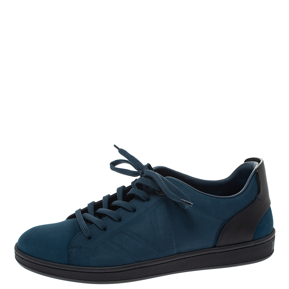 

Louis Vuitton Blue/Black Suede and Leather Low Top Sneakers Size