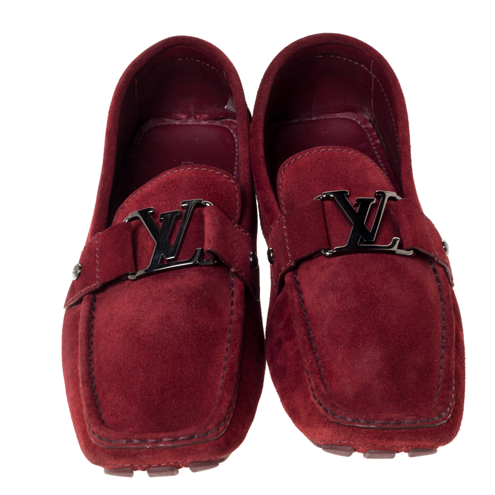 Louis Vuitton Red Suede Monte Carlo Loafers Size 45 Louis Vuitton