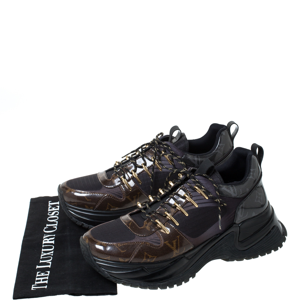Louis Vuitton Black/Brown Monogram Canvas and Mesh Run Away Pulse Sneakers Size 41 Louis Vuitton ...