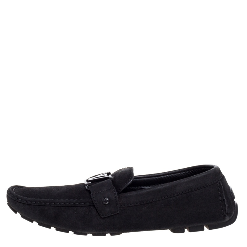 

Louis Vuitton Black Suede Monte Carlo Slip On Loafers Size