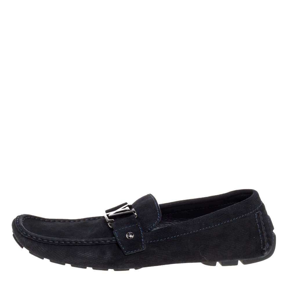 

Louis Vuitton Blue Suede Monte Carlo Loafers Size