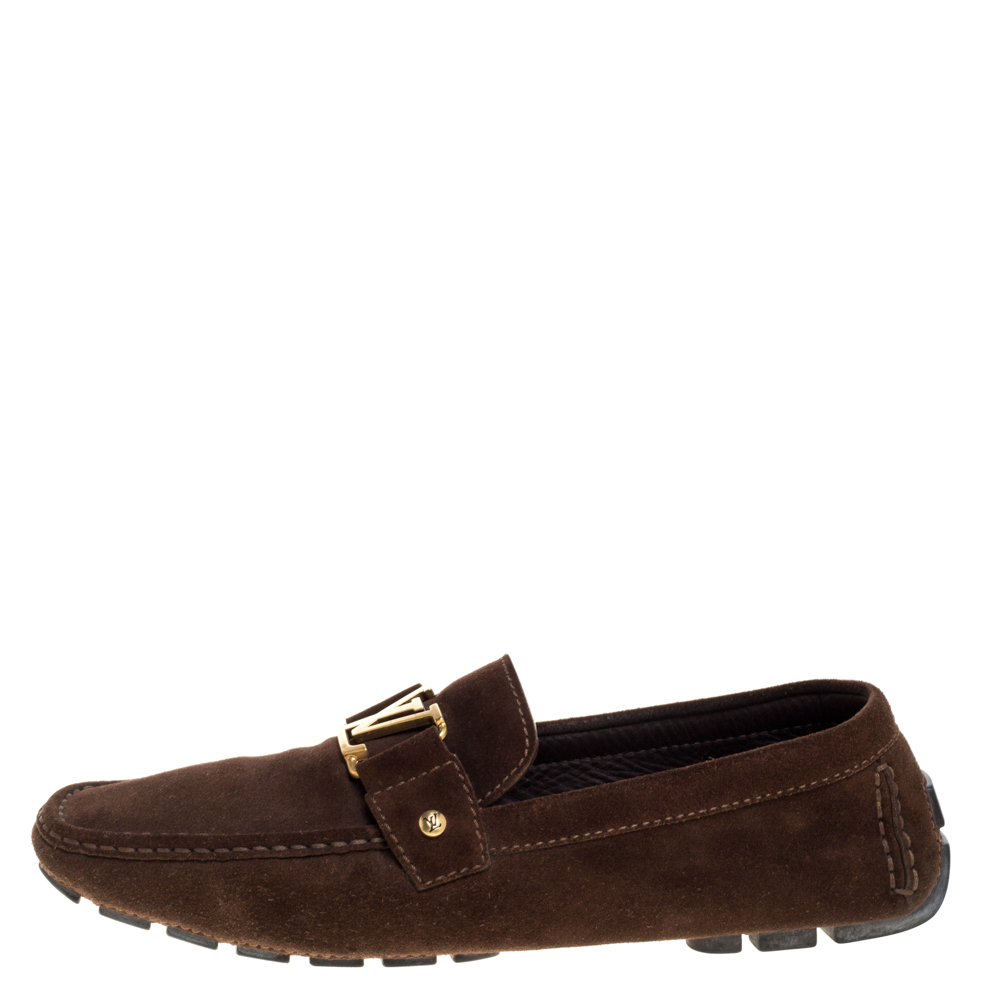 

Louis Vuitton Dark Brown Suede Montaigne Moccasins Size