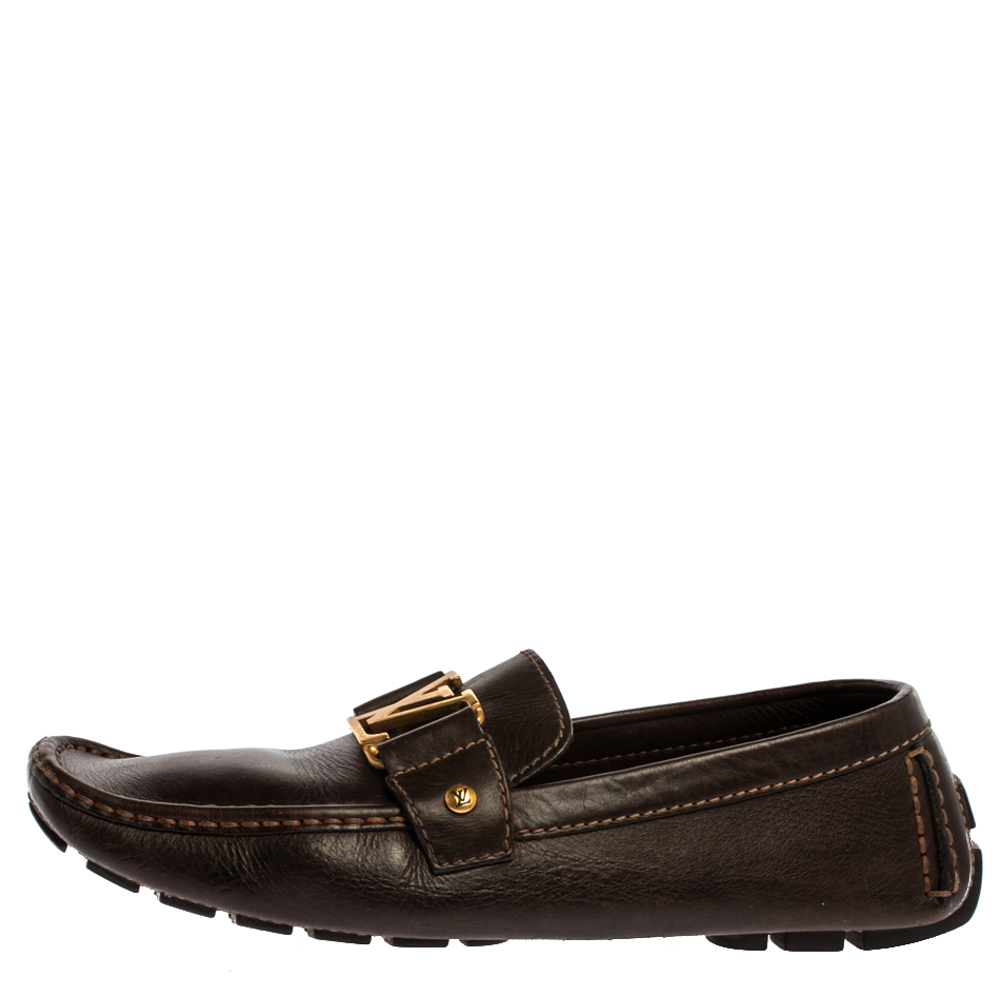 

Louis Vuitton Brown Leather Monte Carlo Loafers Size
