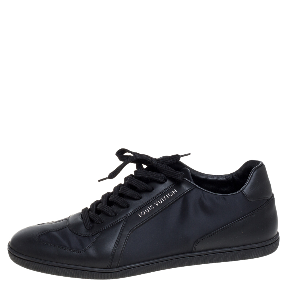 

Louis Vuitton Black Nylon and Leather Low Top Sneakers Size