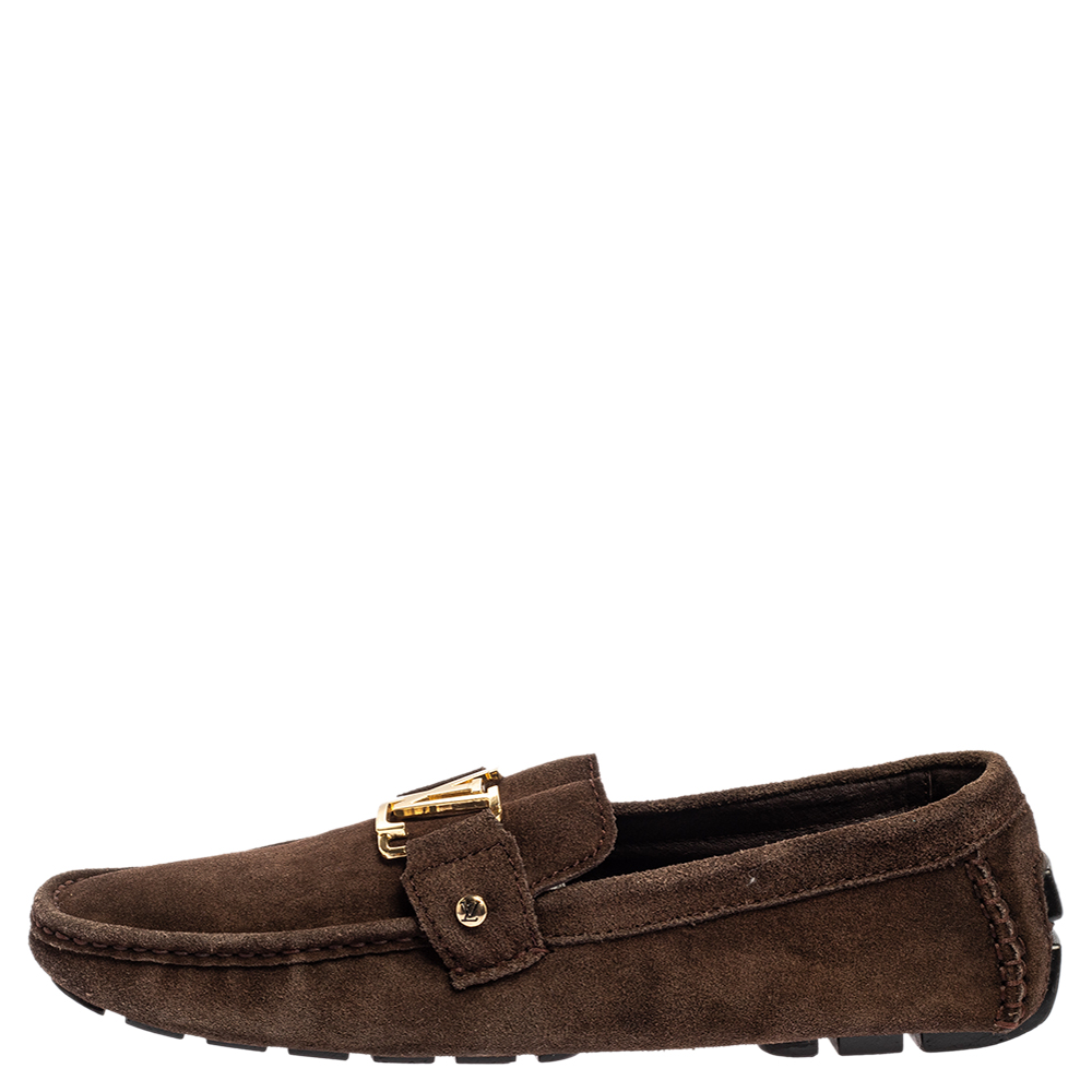 

Louis Vuitton Brown Suede Monte Carlo Loafers Size