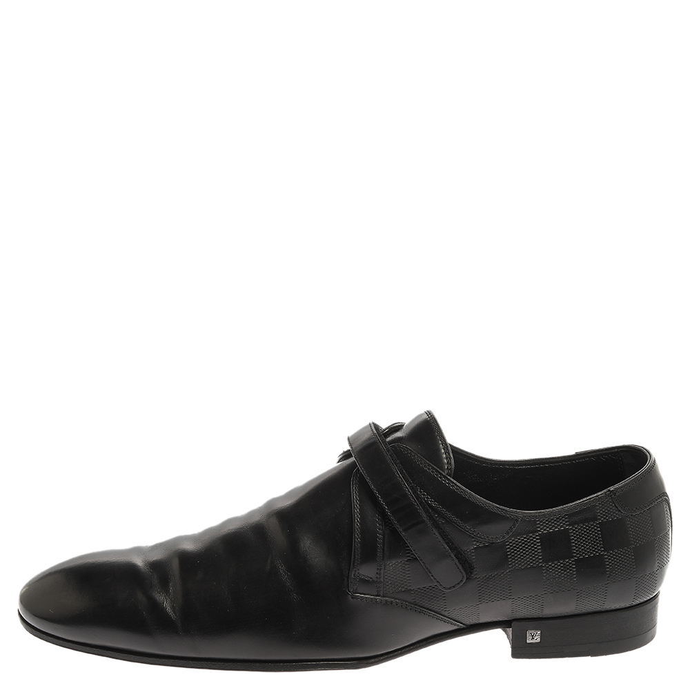 

Louis Vuitton Black Leather Monk Strap Derby Size