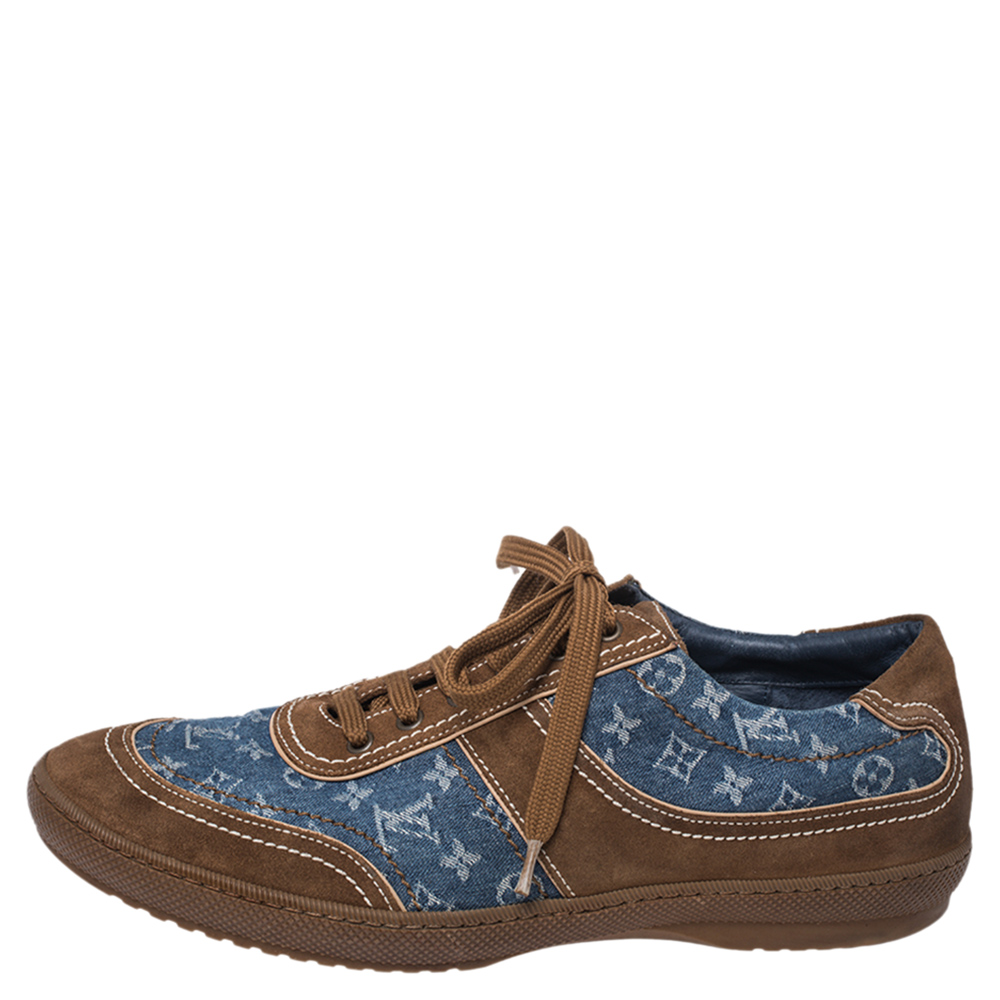 

Louis Vuitton Monogram Denim And Suede Sneakers Size, Blue