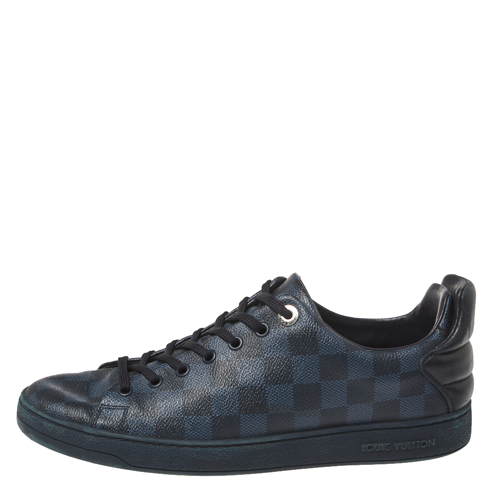 

Louis Vuitton Damier Graphite Canvas And Black Leather Frontrow Low Top Sneakers Size, Blue